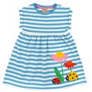 Frugi- Kurzarm-Kleid- mit blauen Streifen &...