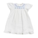PWO- Kurzarm-Kleid- weiß mit blauer Stickerei- Gr....