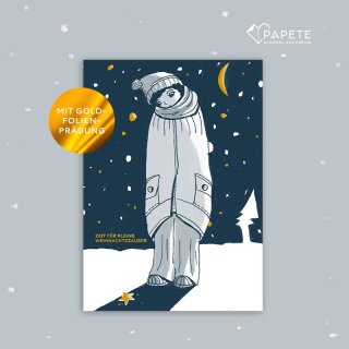 Papete- Postkarte- Weihnachten- FINDELSTERN- gold