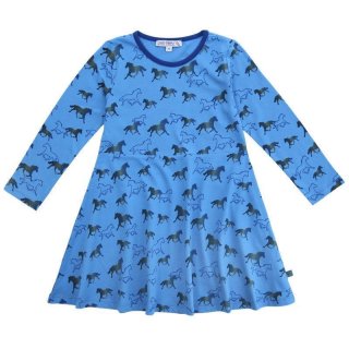 Enfant Terrible- Langarm-Kleid mit Pferdemuster- blue-azure-  Gr. 104-140
