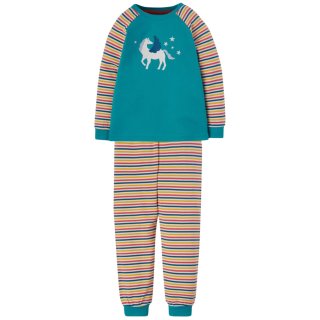 Frugi- Langer Schlafanzug/Pyjama Kernow- 2-teilig- Streifen/Pegasus- 2-10 Jahre
