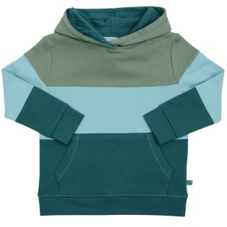 Enfant Terrible- Hoodie/Kapuzen-Pullover Colourblocking- bottle green-turquoise- Gr. 86-164